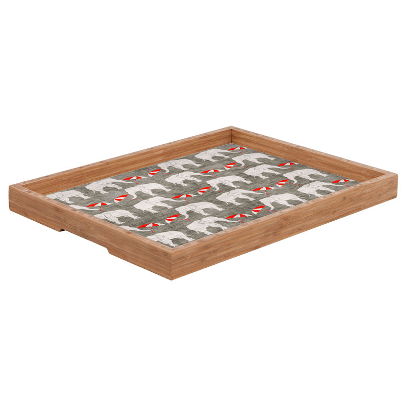 Darieus Wood Tray, 1.75" H x 18" W x 14" D