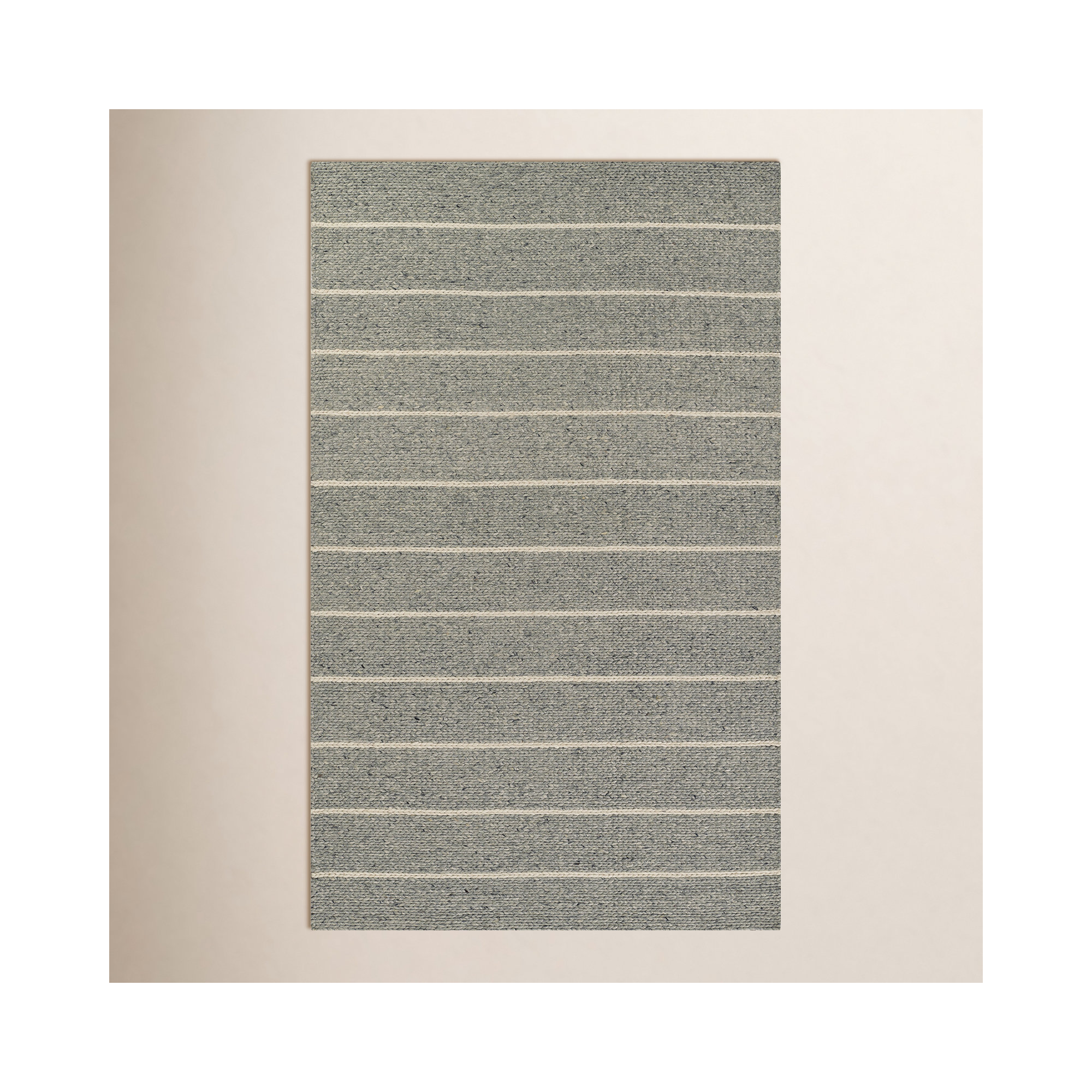 Lemington Handmade Gray/White Rug, 5" W x 8" L