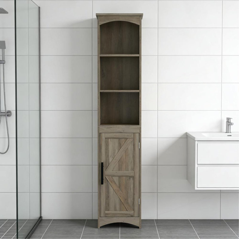 Narrow Cabinet,Tall Slim Bathroom Storage Cabinet, Gray
