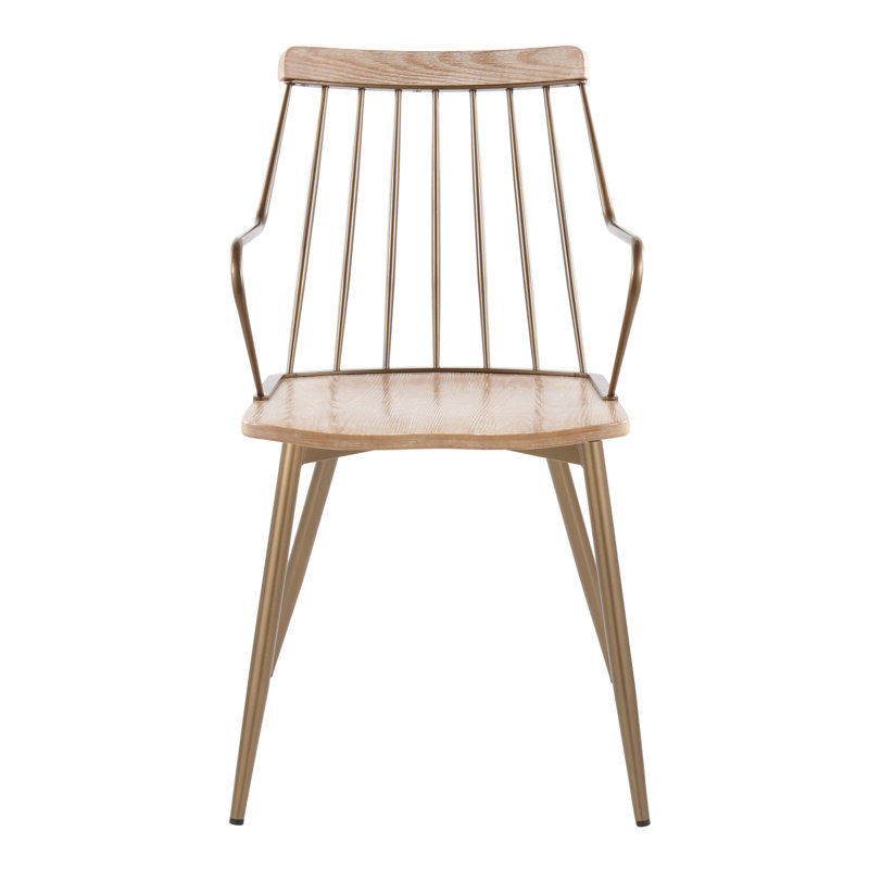 Chaise en cuivre antique et bois blanchi