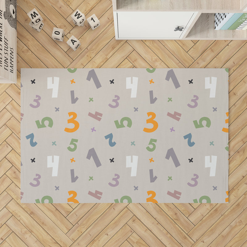 Tapis de jeu Numéros, Taupe, Rectangulaire 2 pi x 3 pi