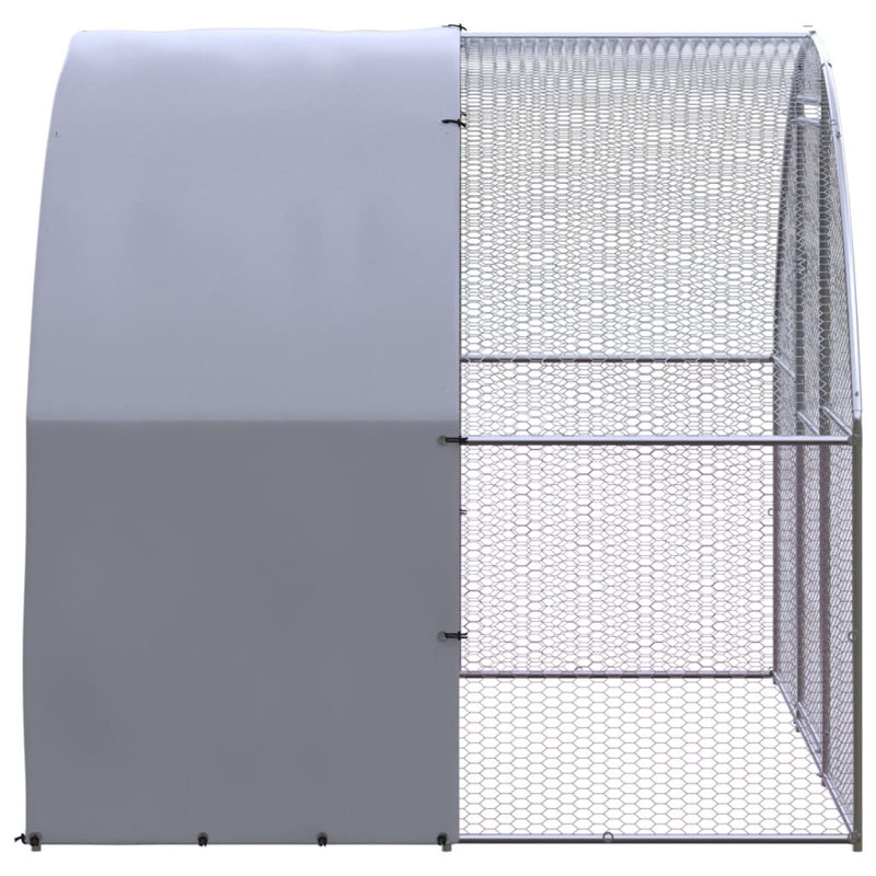 Cage à poulet résistante aux intempéries, H 78,7 po x l 118,1 po x L 78,7 po, gris