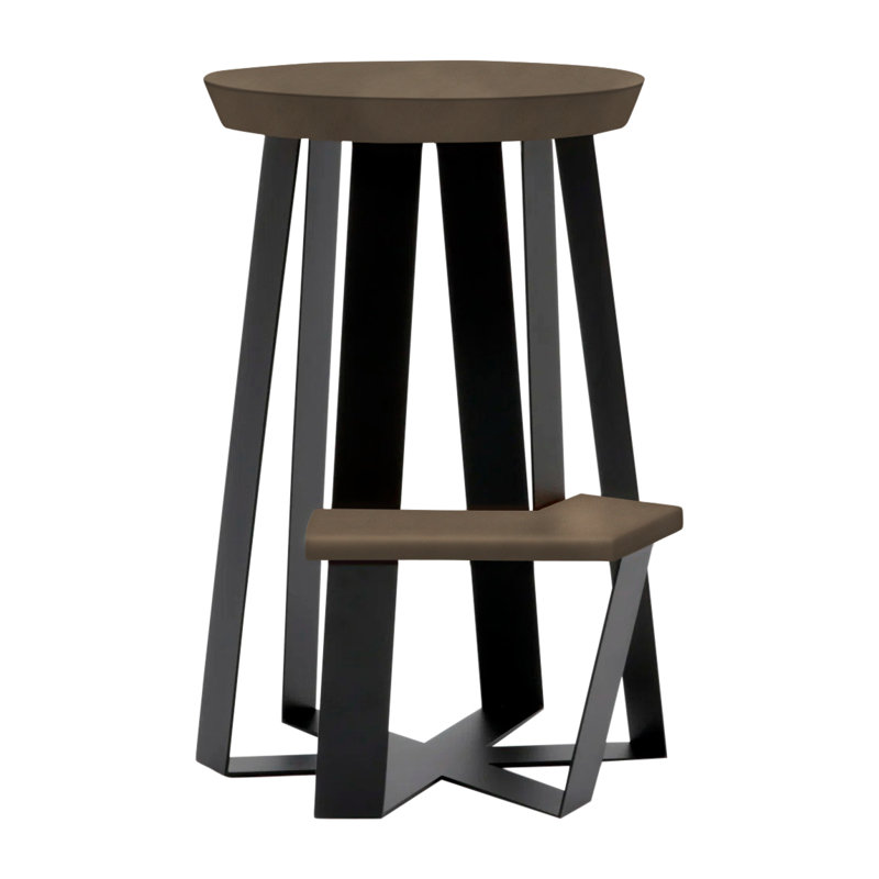 ARS Stool with Metal Frame, Olive