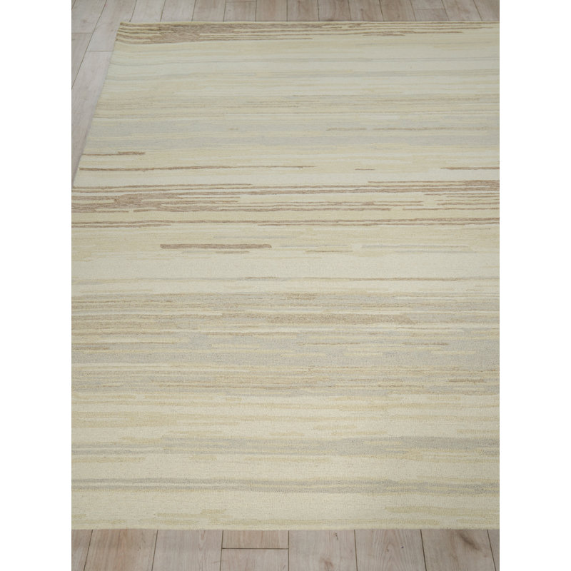 Acacia Hand Tufted New Zealand Wool Taupe/Ivory Area Rug, 6'X9'