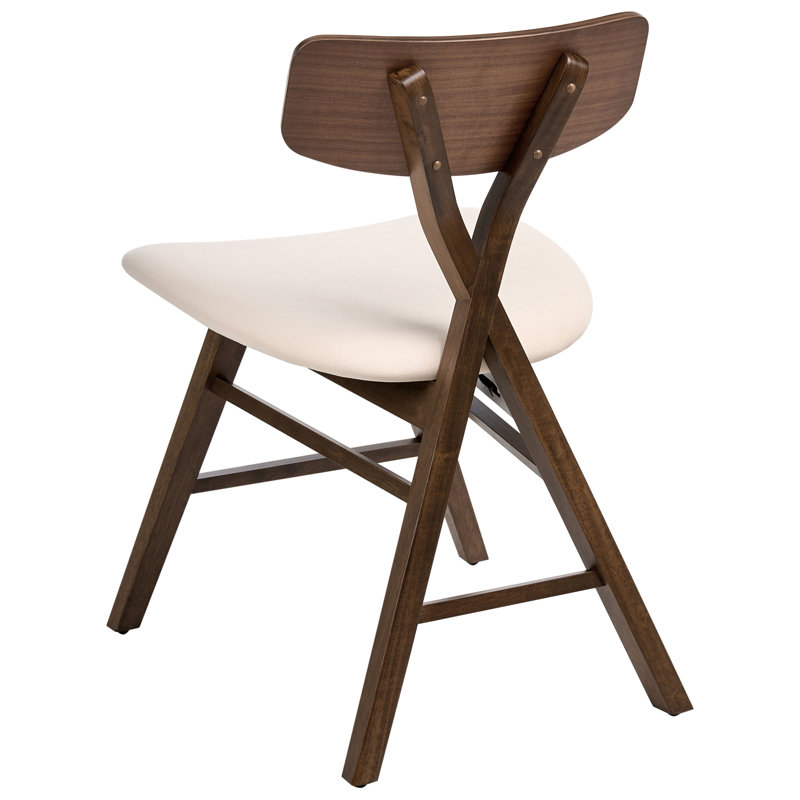 Upholstered Dining Chair, Brown, White, Brown, White