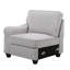 Canapé modulaire en forme de L et repose-pieds 125 po en lin gris clair 125 po (canapé modulaire)