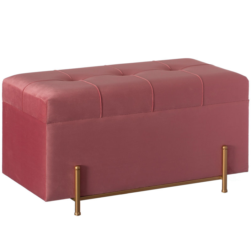 Shadyvale Velvet Ottoman, Pink
