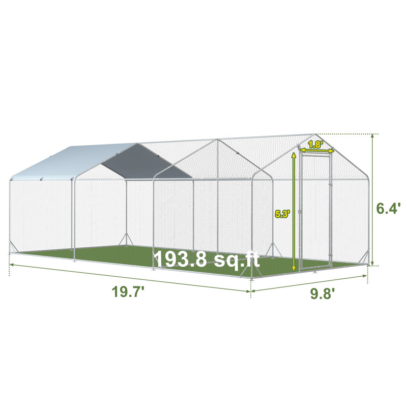 Poulailler Elliann, H 76,80 po x l 117,60 po x P 236,80 po