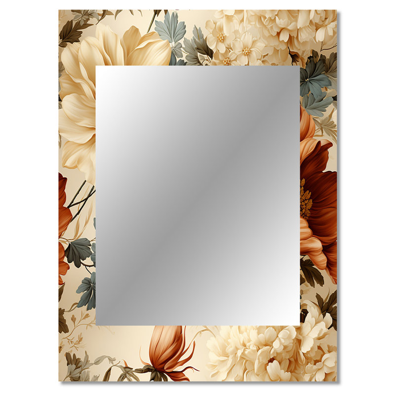 Lehman rustique brocart, motif victorien élégant - miroir décoratif floral, 40 po x 30 po
