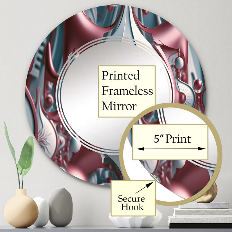 Plovivid - Miroir mural rond moderne, 24 po x 24 po