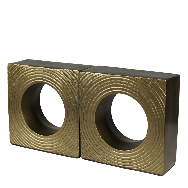 Biblio Bookends Pair, Brass