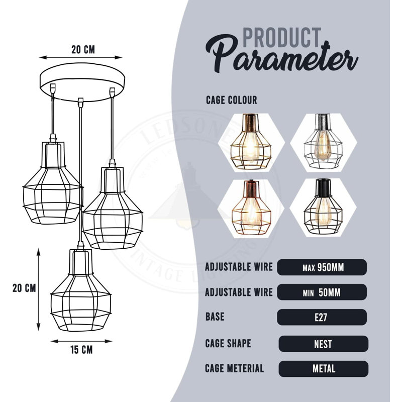 Antanasia 3 - Light Pendant, Brushed Brass