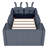 Upholstered Platform Bed with Rabbit Cushion-479619235