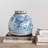 Sonoma Decorative Stoneware Ginger Jar with Flower Prints and Distressed Finish
