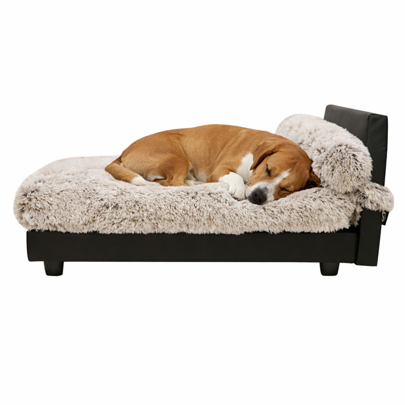Lit orthopédique pour animaux Mid-Century, Brun, Grand (H 18 po x l 24 po x P 36 po)