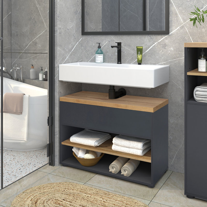 Nicayla 57cm Kitchen Pantry, Anthr/Oak