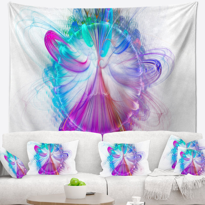 Tapisserie abstraite à motif de vortex d'énergie fractale, H 78 po x l 92 po