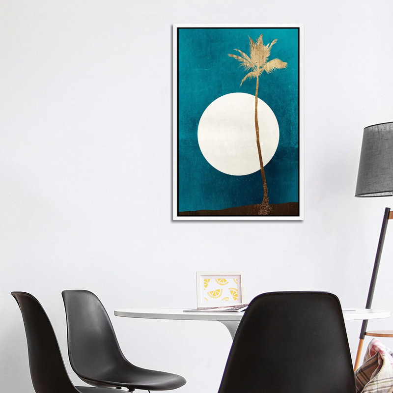 Caribbean Dreams-Gold by Kubistika - Print on Canvas, 101.6cm H x 66.04cm W x 3.81cm D, White Floater Framed