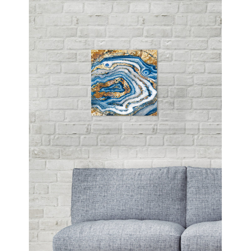 Bleu Agate, impression sur toile tendue, H 12 po x l 12 po x P 1,5 po