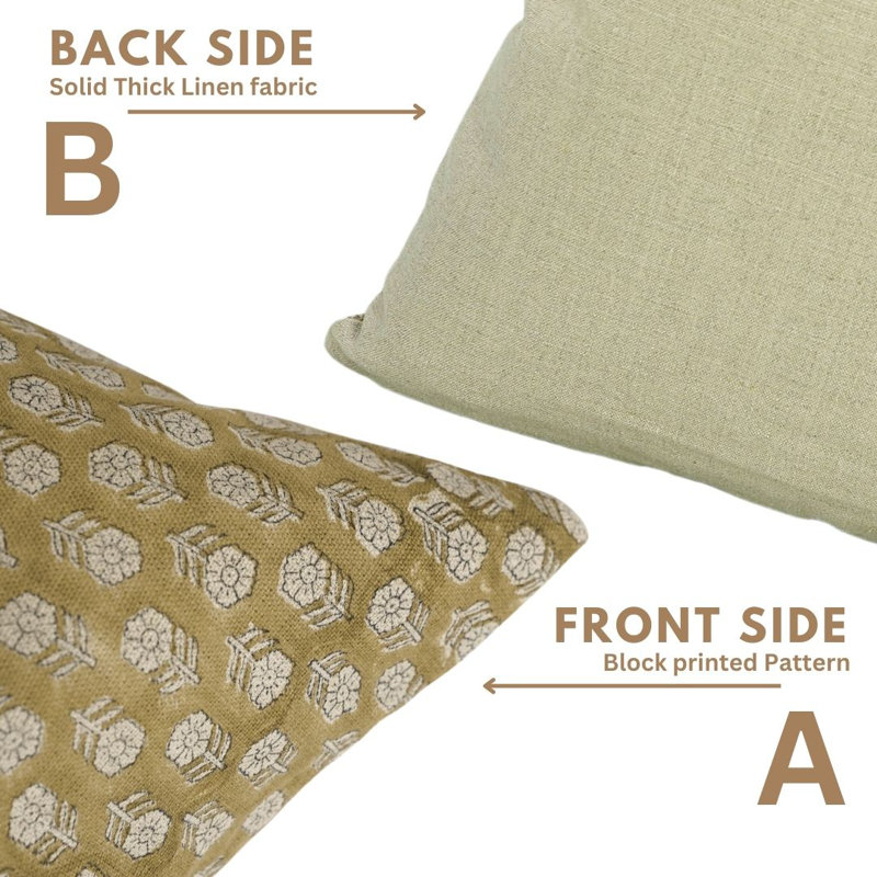 Housse de coussin en lin Elegant, 14 po x 14 po, Carré, Grey Floral 2