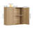 Wall-Mounted Bathroom Cabinet, Double-Door Medicine Cabinet with Vertical Grooved Design,Wall-Mounted Storage Cabinet for Bathrooms, Restrooms, and Hallways (Oak )