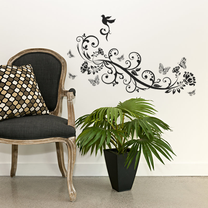 Birds Vine Floral Wall Sticker