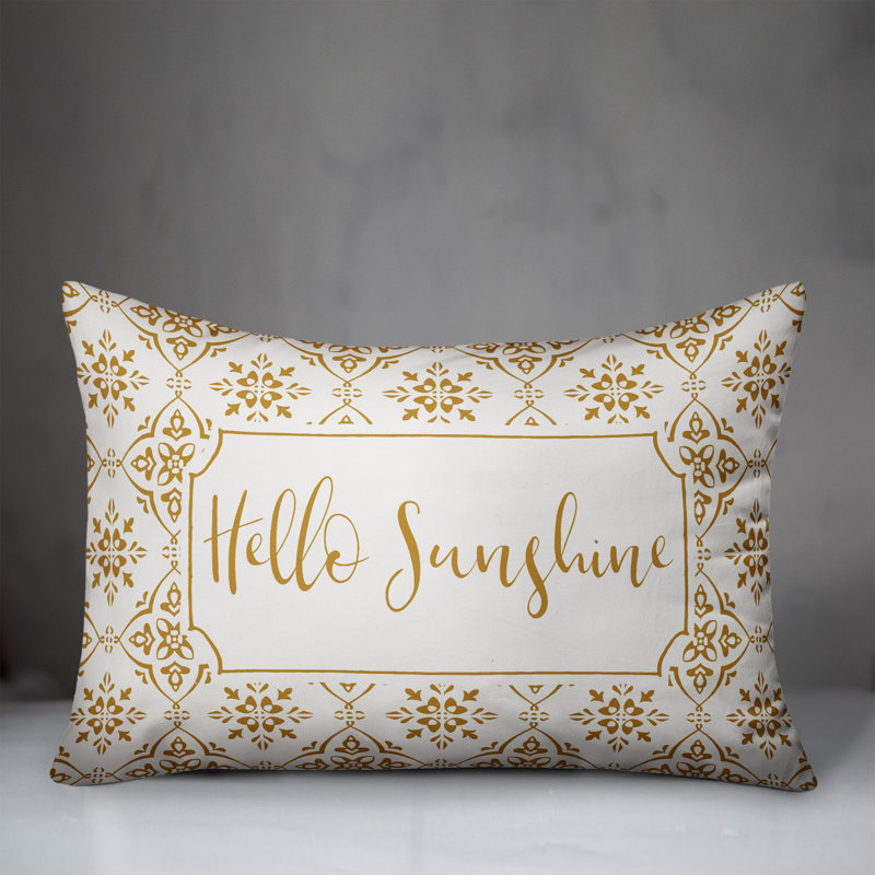 Geometric Outdoor Reversible Throw Pillow, Yellow
