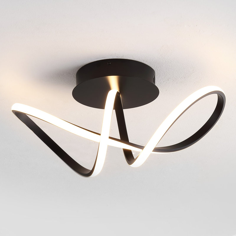 Anzel LED Semi Flush Mount, Black