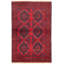 Tapis de zone en laine rouge 4 pi 2 po x 6 pi 3 po à la main one-of-kind-noué la 2010s esari turque Allaina