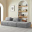 Compressé 3 places en chenille grise, sans assemblage, polyvalent pour un appartement, espace, doux et confortable, utilisation instantanée, structure à ressorts ensachés avec espace de salon confortable, tactile, design,