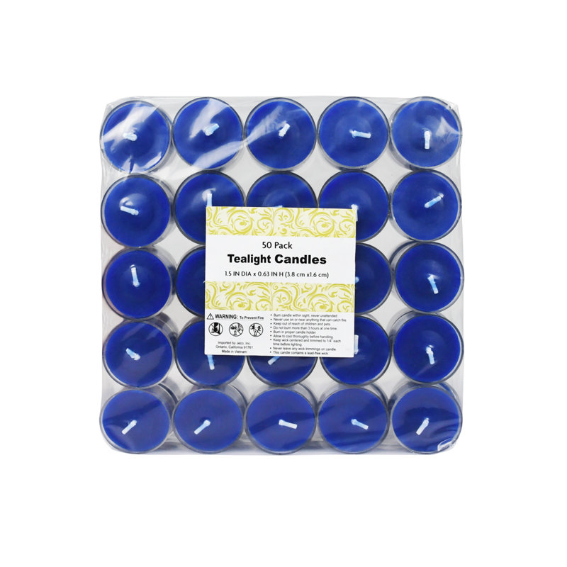 Bougie photophore sans parfum, Bleu, Ensemble de 600