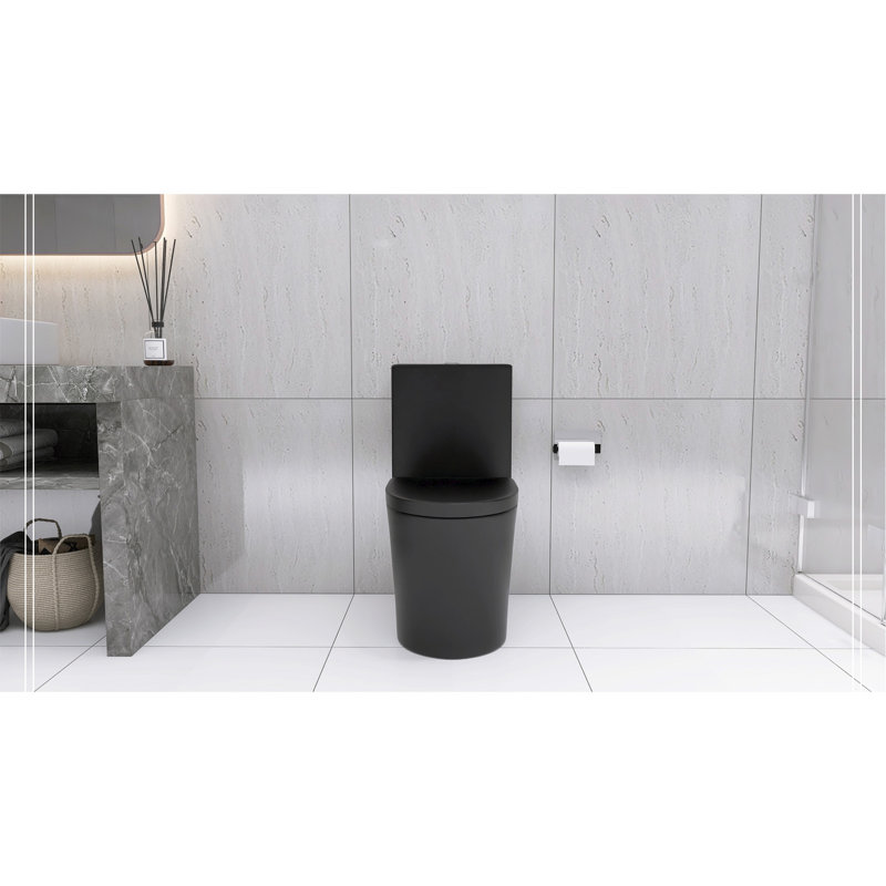 Elongated One Piece Toilet, Matte Black