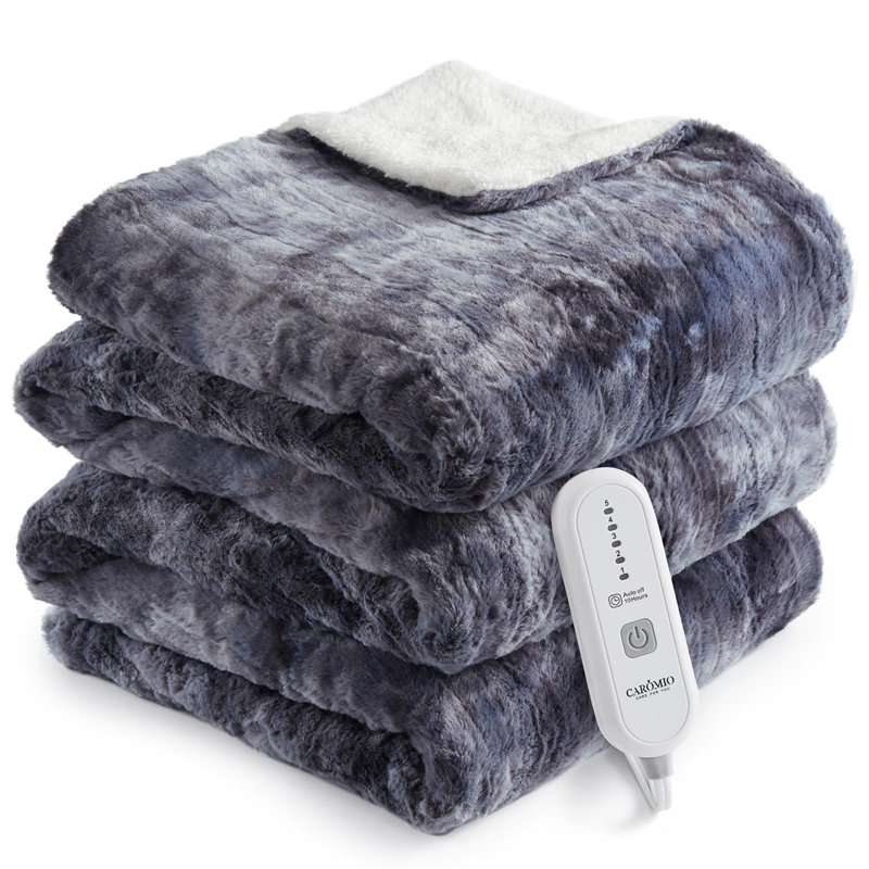 Heated Throw Blanket, 213.4cm L x 182.9cm W, Grey