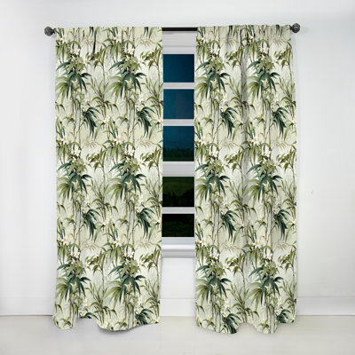 Tropical Zen Bamboo Pattern III - Tropical Curtain - Velvet Room Darkening - 1 panel