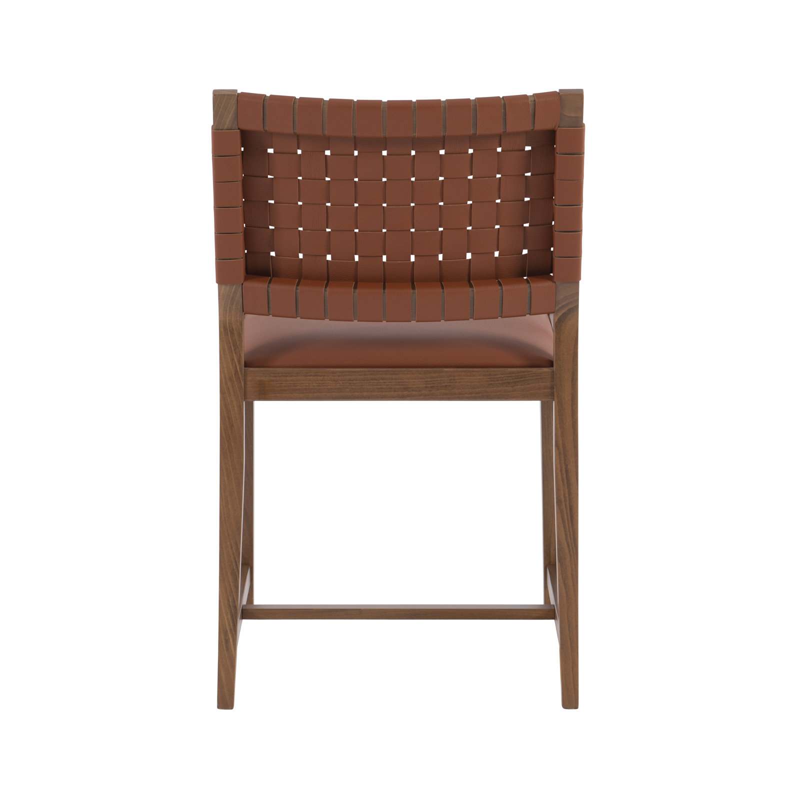 Morrow Genuine Leather Dining Chair, Brown/Walnut