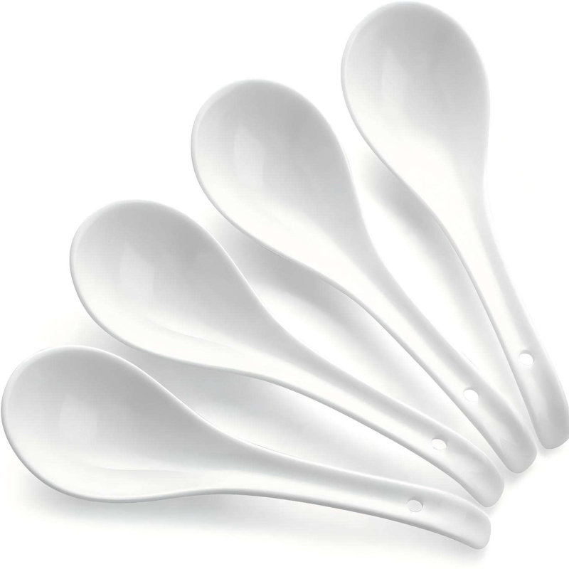 4-Pc Oversized Asian Soup Spoon Set