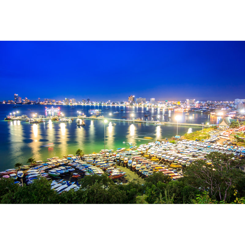 Pattaya Pier by TwilightShow - Wrapped Canvas Print, 30cm H x 46cm W