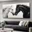Art mural sur toile de cheval - Élégante décoration murale de photos de cheval pour le salon, peinture murale élégante de cheval pour chambre à coucher, décoration encadrée de pin, toile tendue, 16 po x 32 po-1025223792