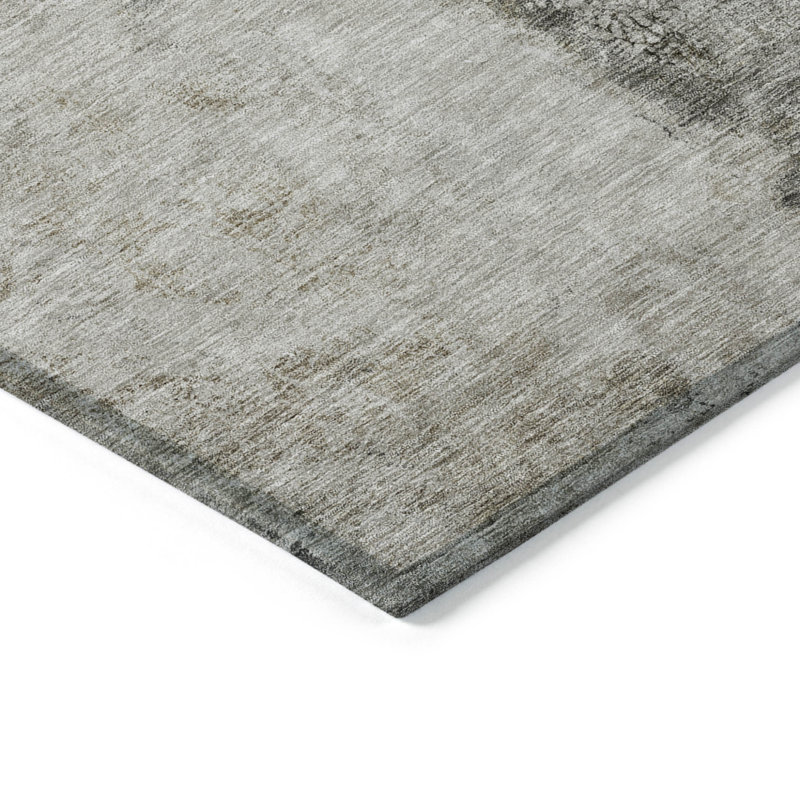 Tapis extérieur lavable abstrait beige et gris taupe 3 pi x 5 pi
