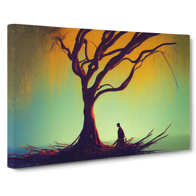 Hypnotic Weeping Willow Tree - Wrapped Canvas, 35cm H x 50cm W x 3cm D