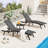 2 PCS All Weather Pool Lounge Chairs Ergonomic Design With Adjustable Backrest-280123599