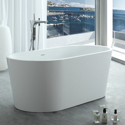 Chloe 58.75'' x 29.5'' Freestanding Soaking Acrylic Bathtub