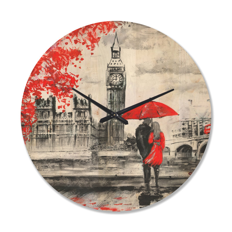 Horloge murale Couples Walking in London, Très grand