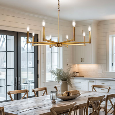 Lustre de ferme 8 lumières avec conception de bougie pour salle à manger, îlot de cuisine ou vestibule