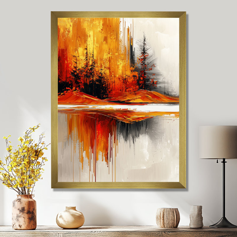 Opsincs - Landscapes Wall Art Prints, 40" H x 30" W, Reproduction encadrée d'une seule photo, Gold