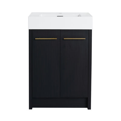 Meuble-lavabo autoportant avec lavabo en résine
