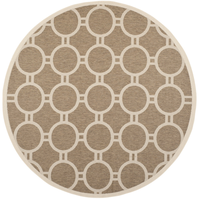 Courtyard Performance Geometric Rug, Round 7'10"