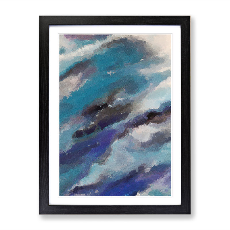 Shades Of Serenity - Single Picture Frame Print, 64cm H x 46cm W x 2cm D, Black