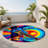 Abstract Inferno Indoor And Outdoor Area Rug-1330895510