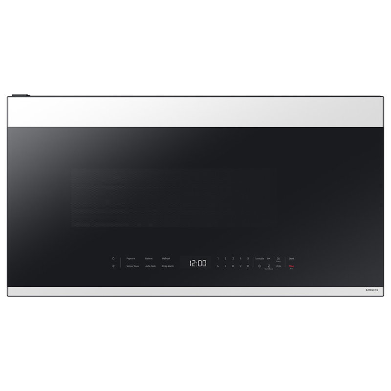 Samsung Bespoke Over-the-Range Microwave 2.1 cu. ft. in with Edge to Edge Glass Display, White Glass